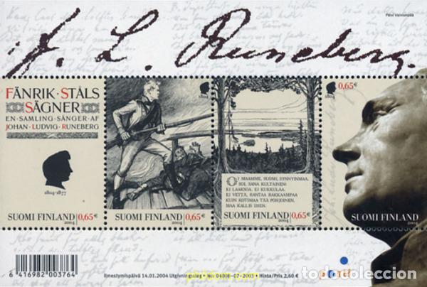 Sellos: 142845 MNH FINLANDIA 2004 200 ANIVERSARIO DEL NACIMIENTO DE J. L. RUNEBERG