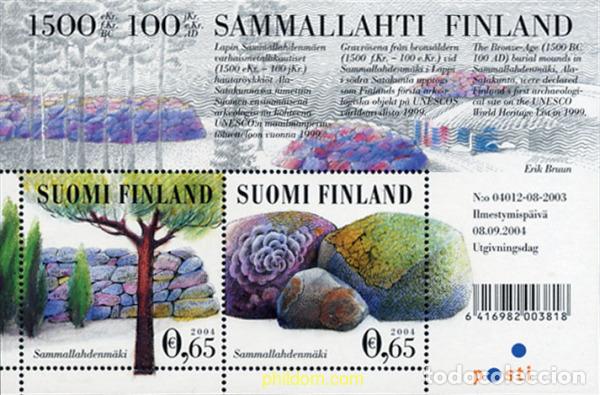 Sellos: 151729 MNH FINLANDIA 2004 PATRIMONIO MUNDIAL