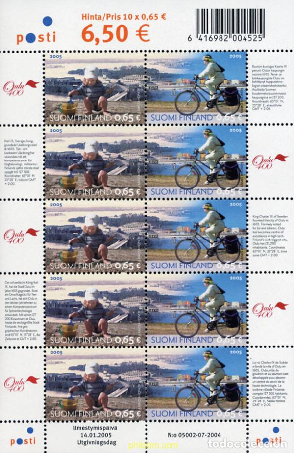 Sellos: 160948 MNH FINLANDIA 2005 400 ANIVERSARIO DE LA CIUDAD DE OULU