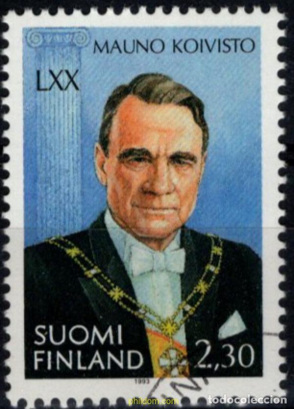 Sellos: 793863 USED FINLANDIA 1993 70 ANIVERSARIO DEL PRESIDENTE MAUNO KOIVISTO
