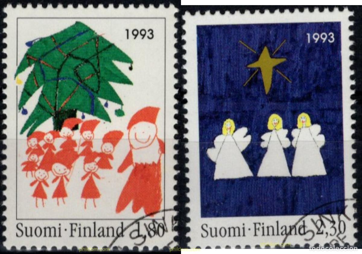 Sellos: 793861 USED FINLANDIA 1993 NAVIDAD. DIBUJOS DE NI&Ntilde;OS