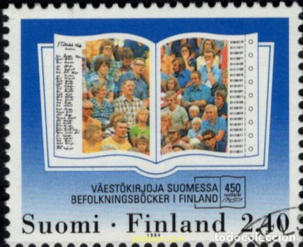 Sellos: 793901 USED FINLANDIA 1994 450 ANIVERSARIO DEL REGISTRO DE POBLACION