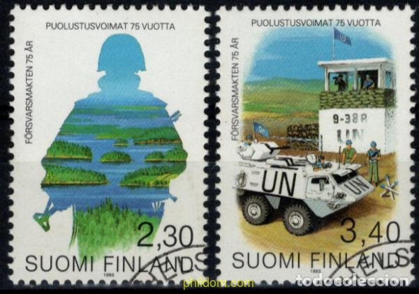 Sellos: 793906 USED FINLANDIA 1993 75 ANIVERSARIO DE LA DEFENSA NACIONAL