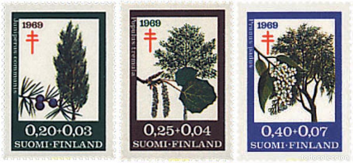 Sellos: 87619 MNH FINLANDIA 1969 A BENEFICIO DE LAS OBRAS ANTI-TUBERCULOSIS. ARBOLES