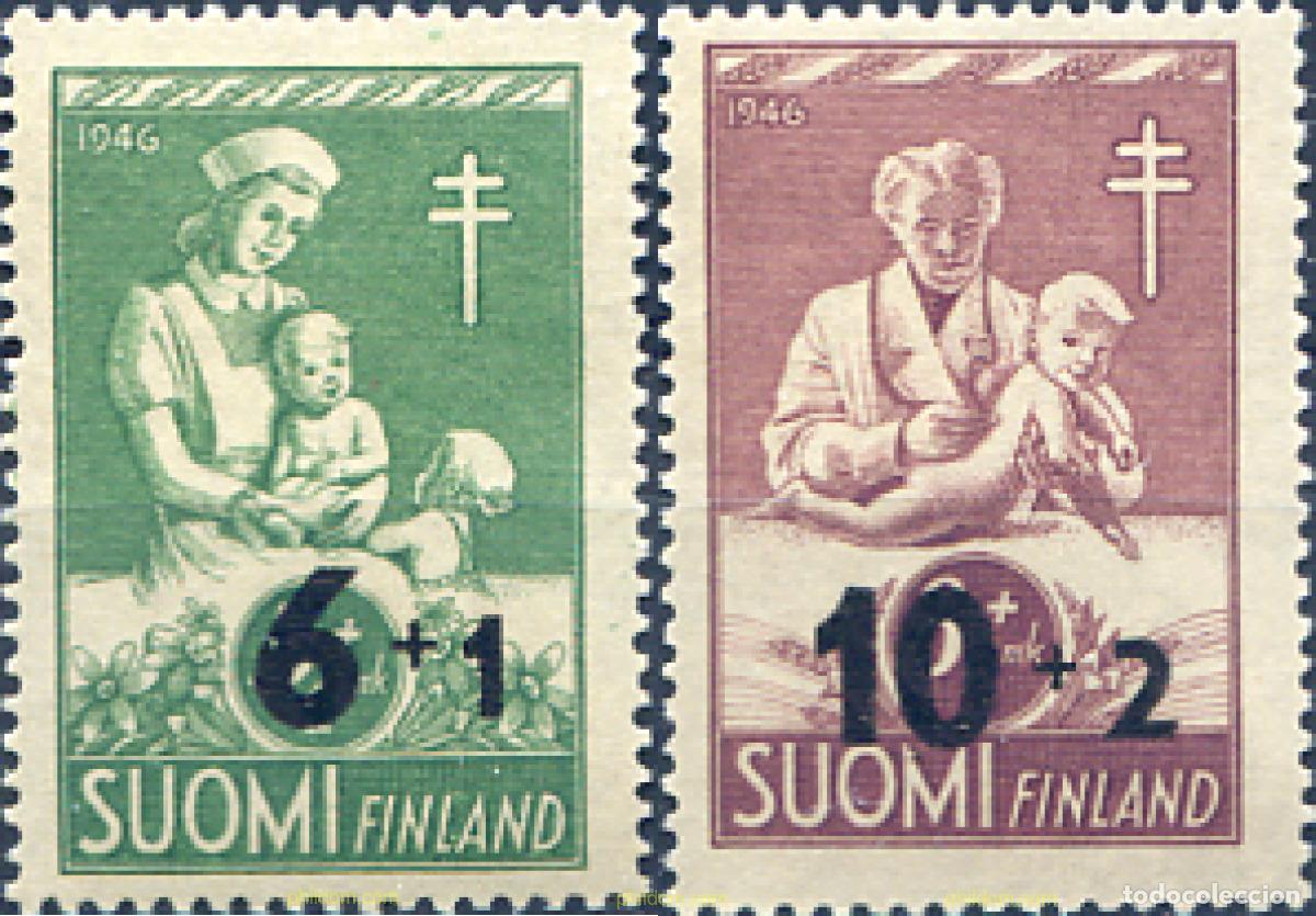 Sellos: 102568 MNH FINLANDIA 1947 A BENEFICIO DE OBRAS CONTRA LA TUBERCULOSIS