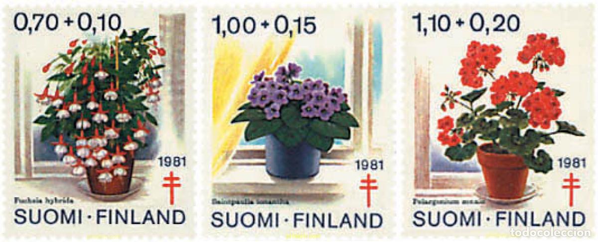 Sellos: 89118 MNH FINLANDIA 1981 ANTITUBERCULOSIS. FLORES