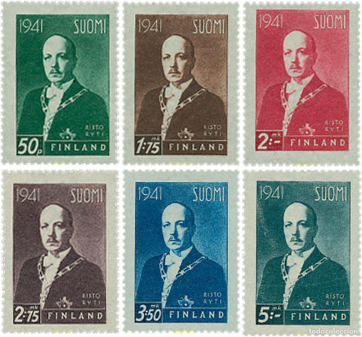 Sellos: 102506 MNH FINLANDIA 1941 EFIGIE DEL PRESIDENTE RISTO RYTI