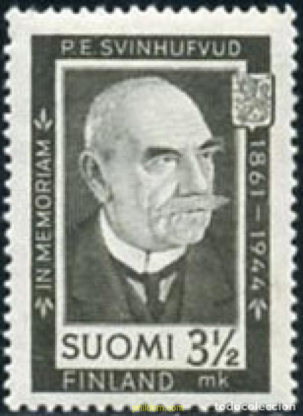 Sellos: 102549 MNH FINLANDIA 1944 SELLO DE DUELO DEL PRESIDENTE P. E. SVINHUFVUD