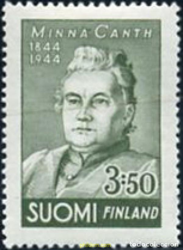 Sellos: 103482 MNH FINLANDIA 1944 CENTENARIO DEL NACIMIENTO DE MINNA CANTH