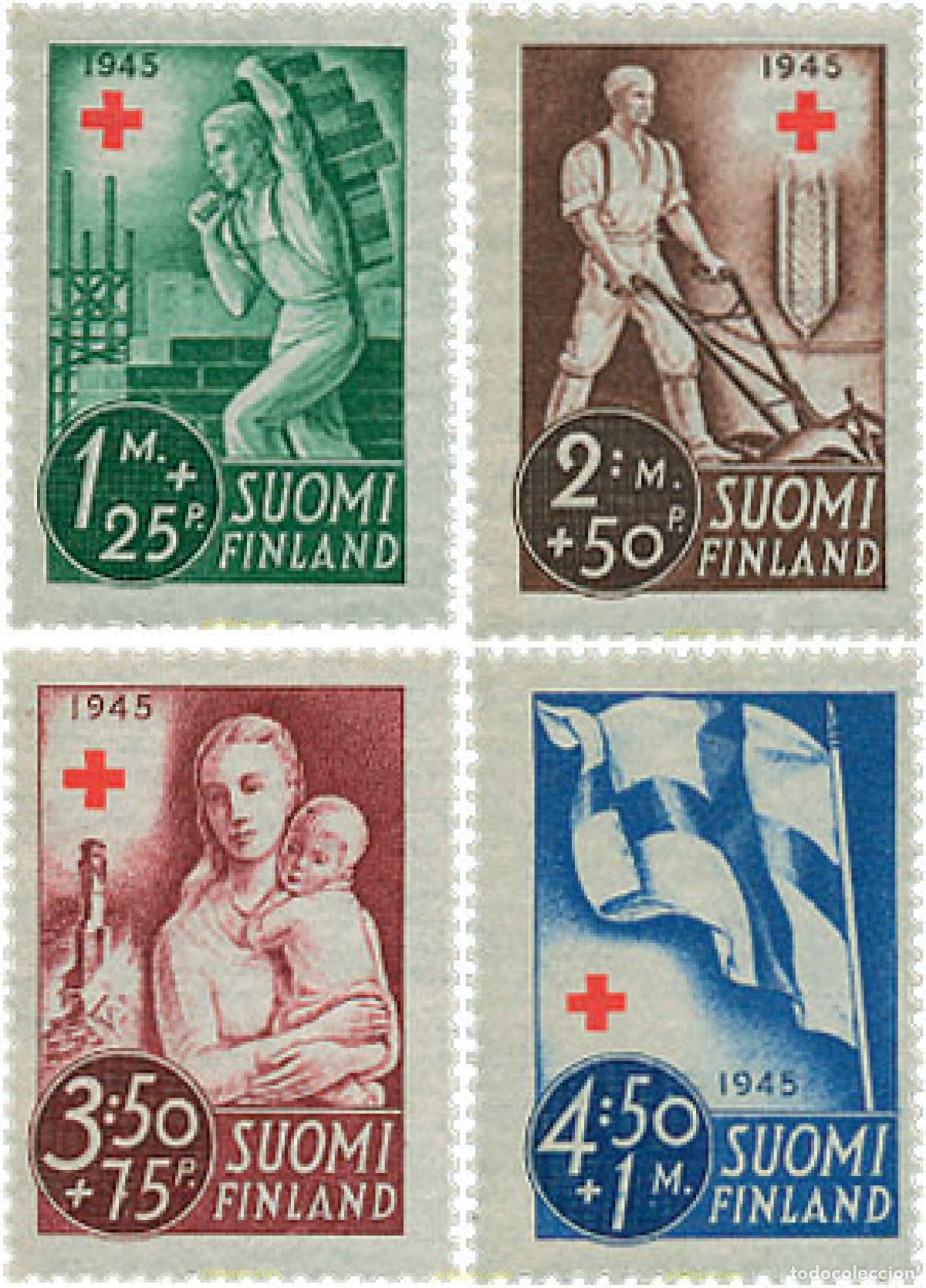 Sellos: 103487 MNH FINLANDIA 1945 A BENEFICIO DE LA CRUZ ROJA. REEDICION DE 1941