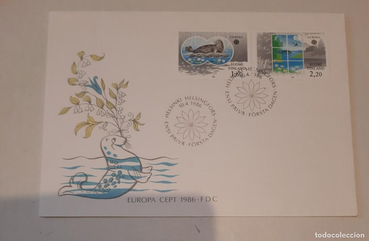 Stamps: FDC Europa cept Foca del lago Saimaa Helsinki 10.4.1986