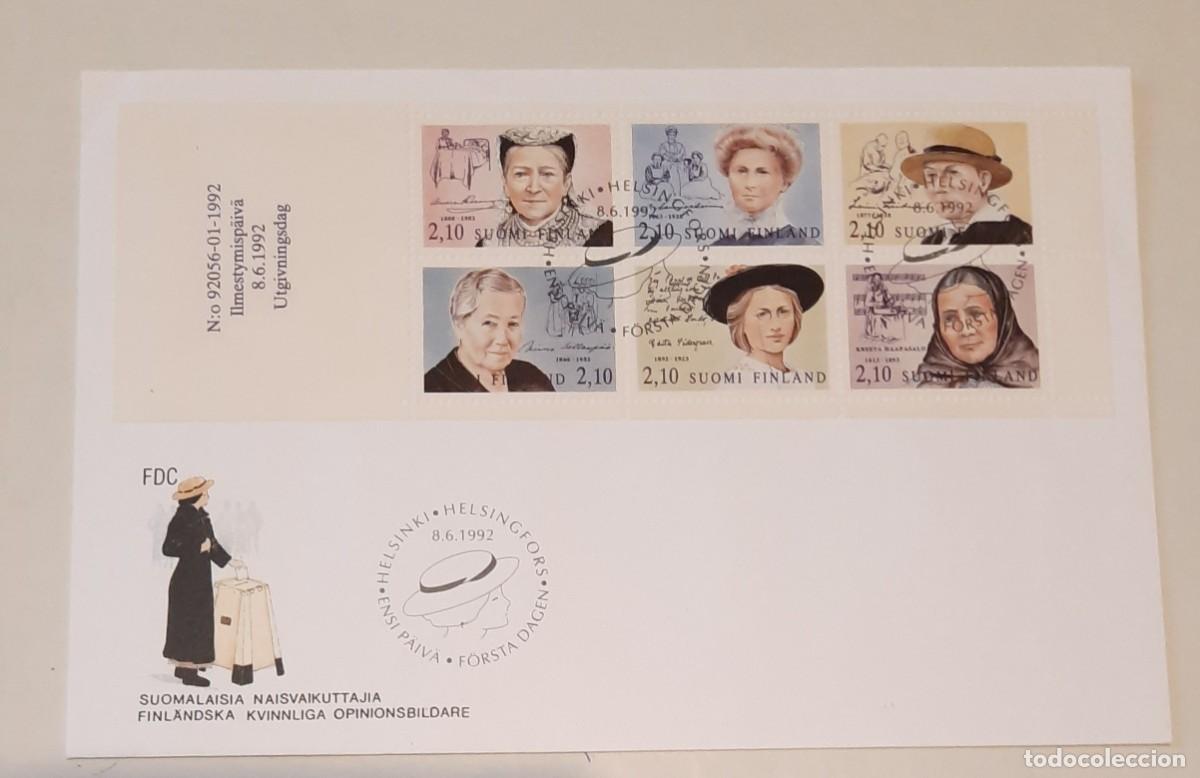 Stamps: FDC Mujeres influyentes finlandesas Helsinki 8.6.1992