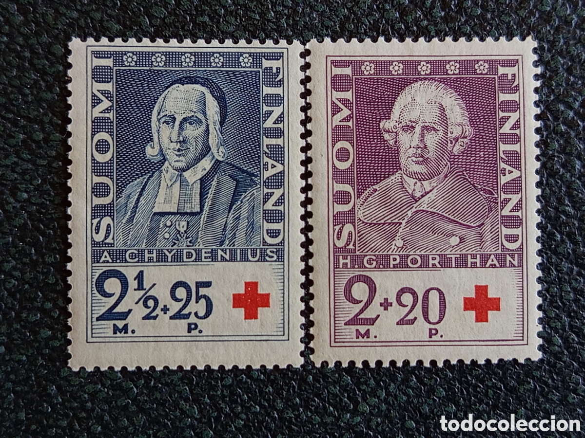 Sellos: Finlandia 1935 Lote 2 Sellos Cruz Roja MNH Chydenius Porthan Facit 193/194 YT180/181