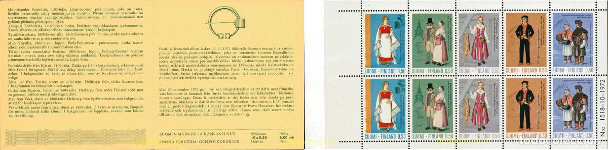 Briefmarken: 105500 MNH FINLANDIA 1972 TRAJES TIPICOS