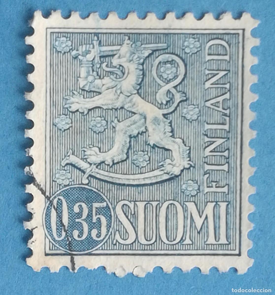 Sellos: Finlandia. Escudo de Armas de 1963. Le&oacute;n. 0,35. Suomi. Yvert 539.