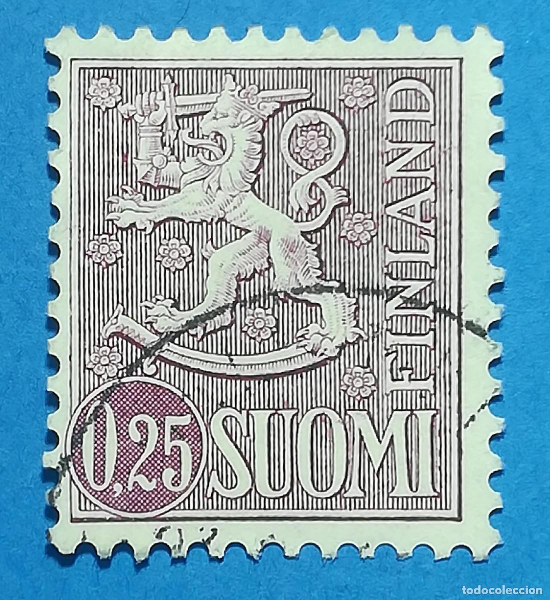 Sellos: Finlandia. Escudo de Armas de 1963. Le&oacute;n. 0,25.