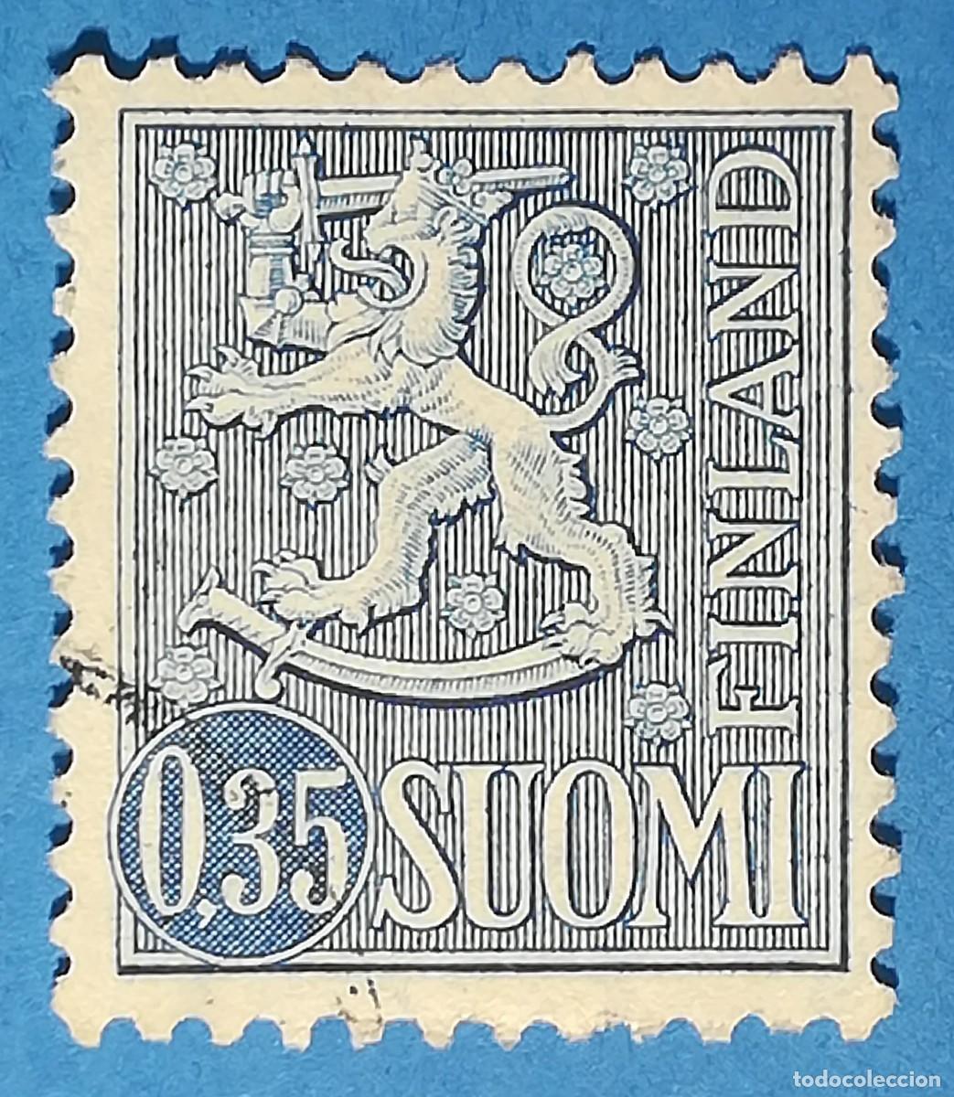 Sellos: Finlandia. Escudo de Armas de 1963. Le&oacute;n. 0,35. Suomi. Yvert 539.