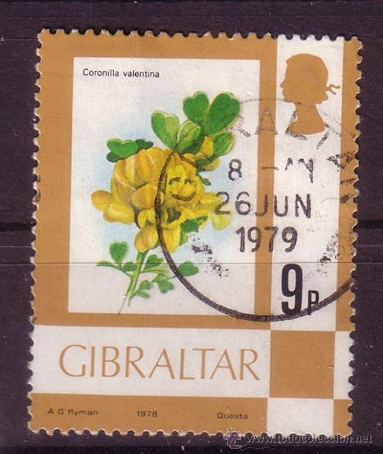 Sellos: GIBRALTAR 388 - A&Ntilde;O 1978 - FLORA - Foto 1