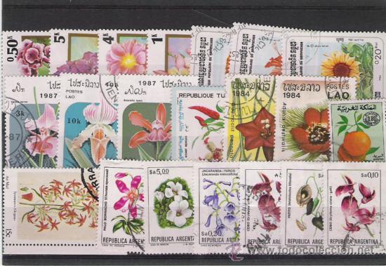 Sellos: TEMA FLORA BONITO LOTE DE SELLOS - Foto 1