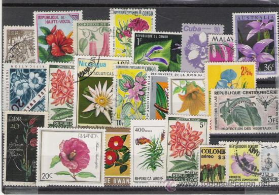 Sellos: TEMA FLORA BONITO LOTE DE SELLOS - Foto 1