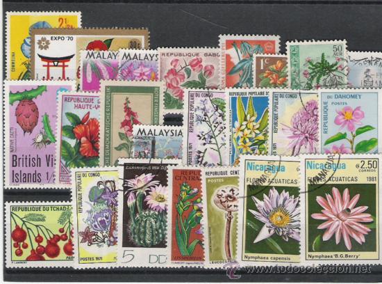 Sellos: TEMA FLORA BONITO LOTE DE SELLOS - Foto 1