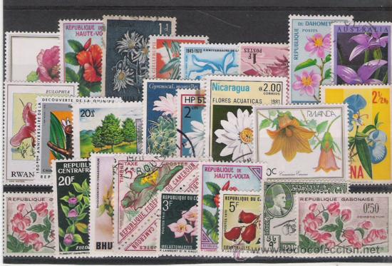 Sellos: TEMA FLORA BONITO LOTE DE SELLOS - Foto 1