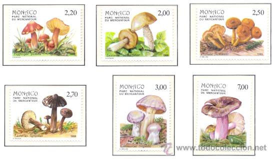 Sellos: MONACO 1988 - FLORA - SETAS - Yvert 1628/33 - Foto 1
