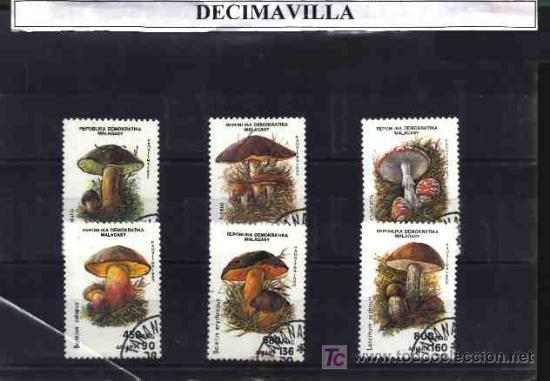 Sellos: FLORA, MADAGASCAR, SETAS, L041, SERIE USADA Y COMPLETA - Foto 1
