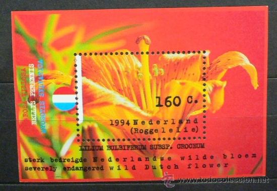 Sellos: HOLANDA 1994 - FLORES - YVERT BLOCK 40 - Foto 1