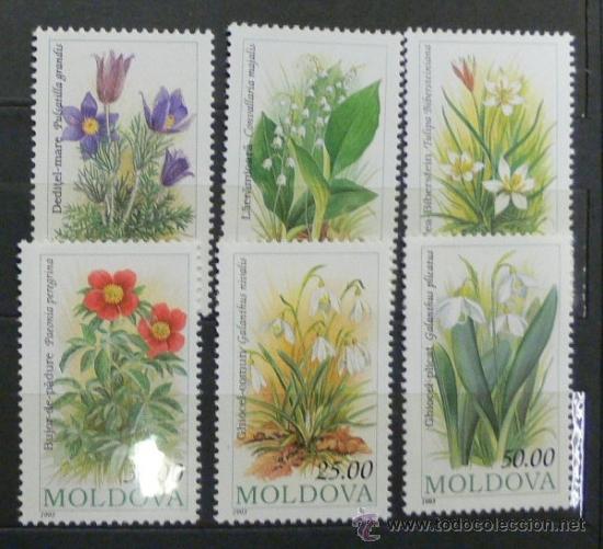 Sellos: MOLDAVIA 1993 - FLORES - YVERT 71-76 - Foto 1