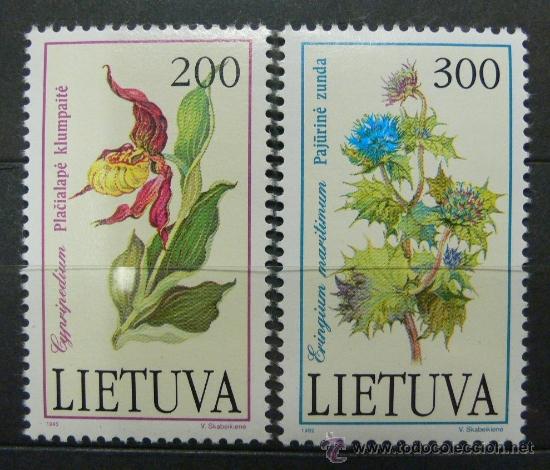 Sellos: LITUANIA 1992 - FLORES - YVERT 430-31 - Foto 1