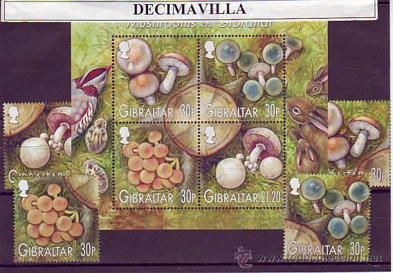 Sellos: GIBRALTAR, SETAS, 2003, 1055/58 + H.B. 57 - Foto 1