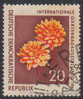 Sellos: Alemania Oriental n&ordm; 557, dalias, usado - Foto 1
