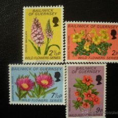Sellos: GUERNESEY 1972 IVERT 62/5 *** FLORES SALVAJES - FLORA. Lote 51110904
