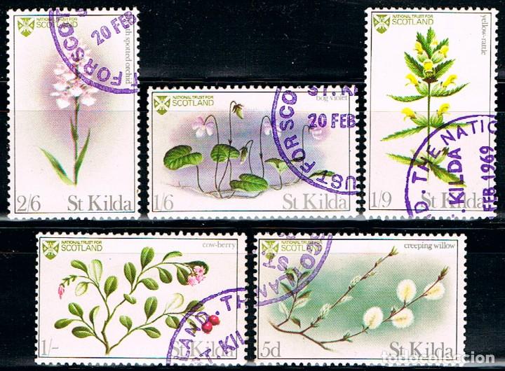 Sellos: Saint Kild, Flores, usados - Foto 1