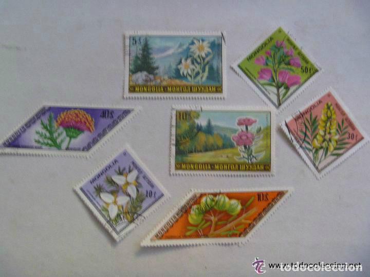 Sellos: LOTE DE 7 SELLOS DE MONGOLIA : FLORES - Foto 1
