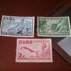 Francobolli: SELLOS R,. CUBA MTDOS/1952/200 ANIV. CULTIVO CAFE/PLANTAS/MAPA/CAMPESINO/FLORA/PLANTACION/