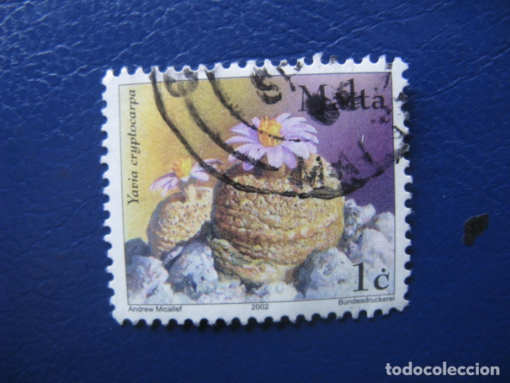 Sellos: malta, 2002 sello usado, tema flora - Foto 1