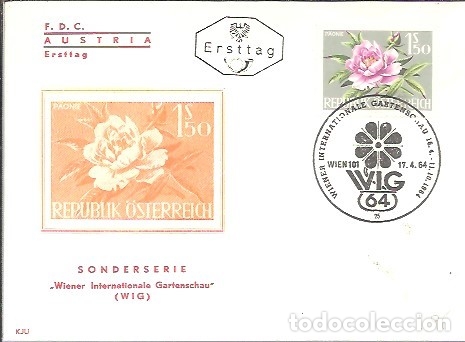 Sellos: TEMA ROSAS  FDC AUSTRIA   1964 - Foto 1