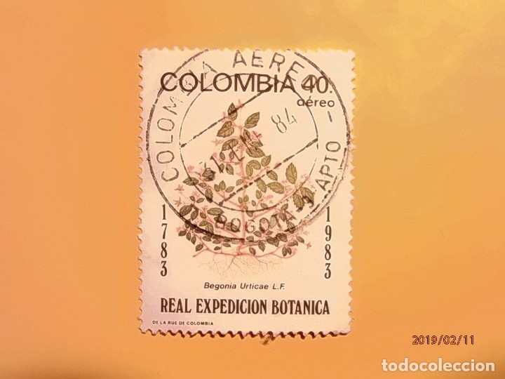 Sellos: COLOMBIA - FLORA - BEGONIA URTICAE. - Foto 1