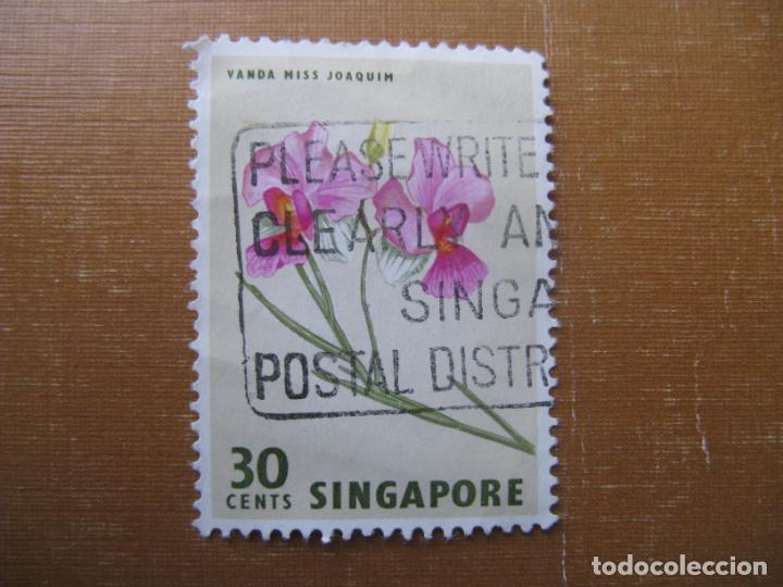 Sellos: singapur, sello usado tema flora - Foto 1
