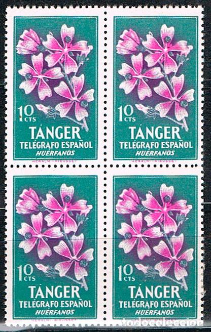 Sellos: Tanger, flores, nuevo *** en bloque de 4 - Foto 1