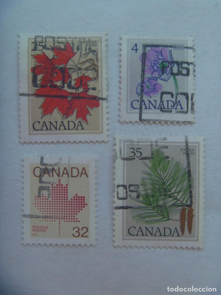 Sellos: LOTE DE 4 SELLOS DE CANADA : FLORA - Foto 1