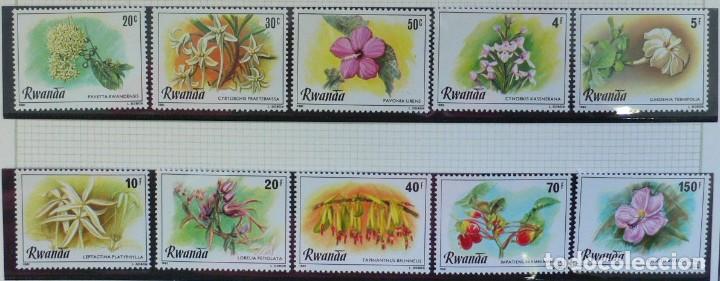 Sellos: RUANDA 1981 - RWANDA - FLORES - YVERT 8974/983** - Foto 1