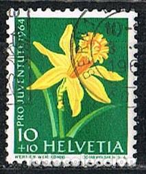 Sellos: Suiza 739, Narciso, usado - Foto 1