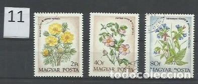 Sellos: FLORA.- ID 11.-FLORES.- HUNGR&Iacute;A - Foto 1