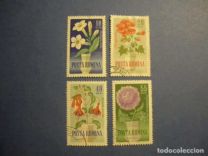 Sellos: RUMANIA - FLORA - CAMPANILLAS, DALIAS, GERANIO. - Foto 1