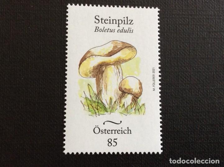 Sellos: AUSTRIA A&Ntilde;O 2021. FLORA SETA BOLETUS EDULIS - Foto 1