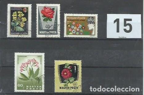 Sellos: FLORA.-ID 15.- FLORES.- HUNGR&Iacute;A - Foto 1