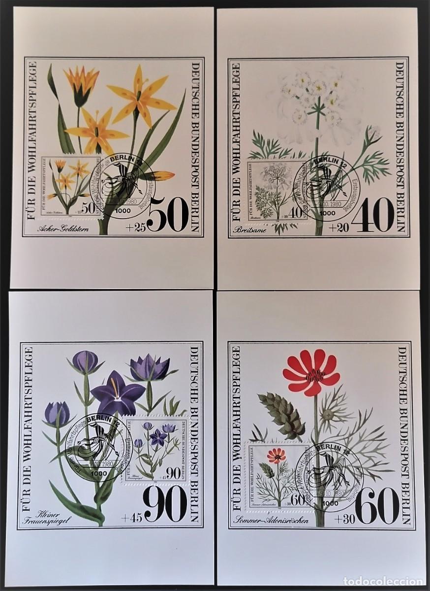 Sellos: BERL&Iacute;N 1980 - 4 TARJETAS FLORA - Foto 1